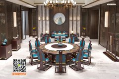 新中式電動餐桌-型號：四海祥瑞