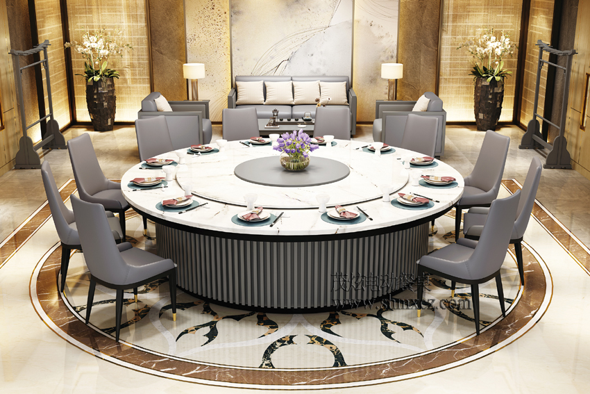 不同顏色的大理石電動餐桌-型號：海納北川